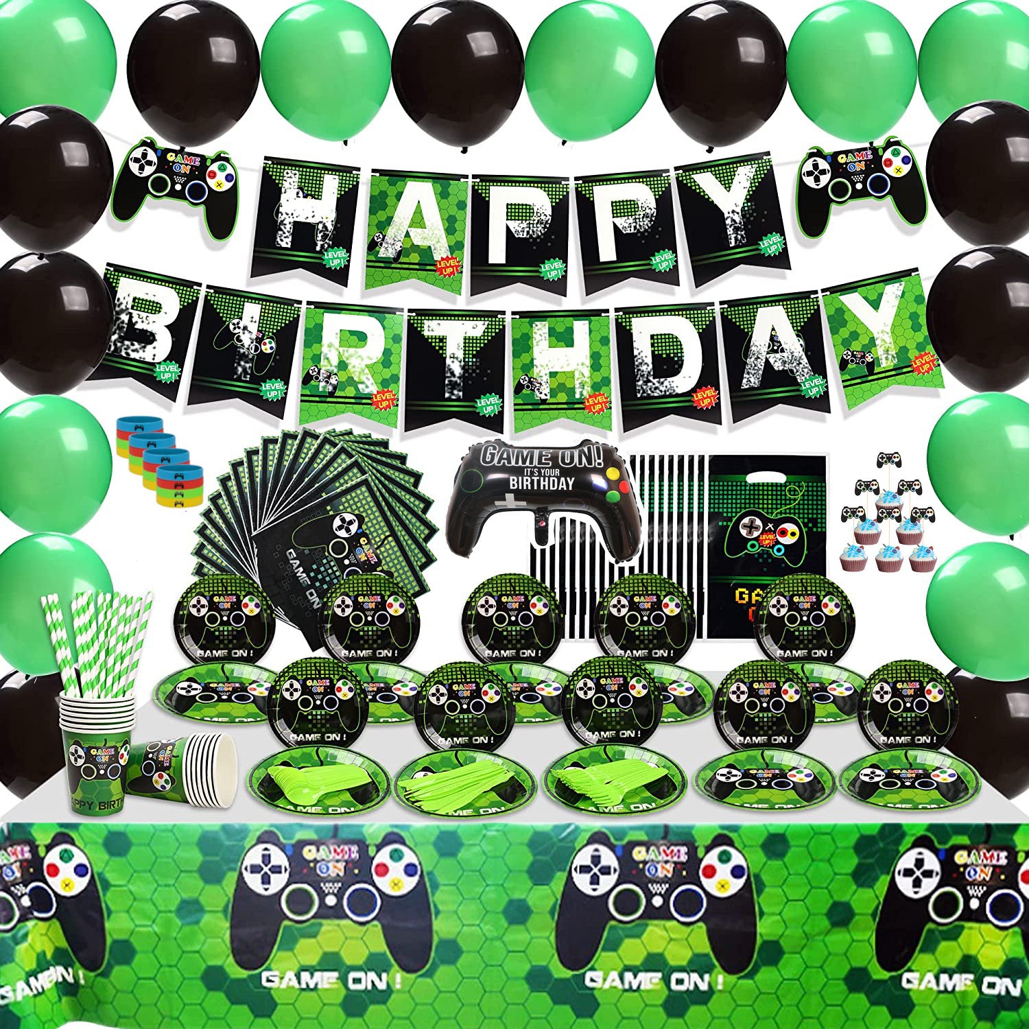Gaming Party Theme Table Decor and Kits Konfetti Parties