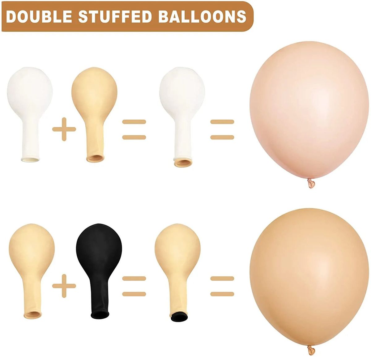 beige brown and white double stuffed balloons
