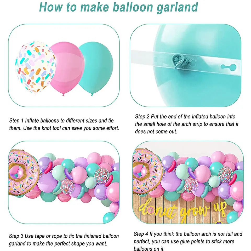 how to make a balloon garland donut grow up with 4 easy steps