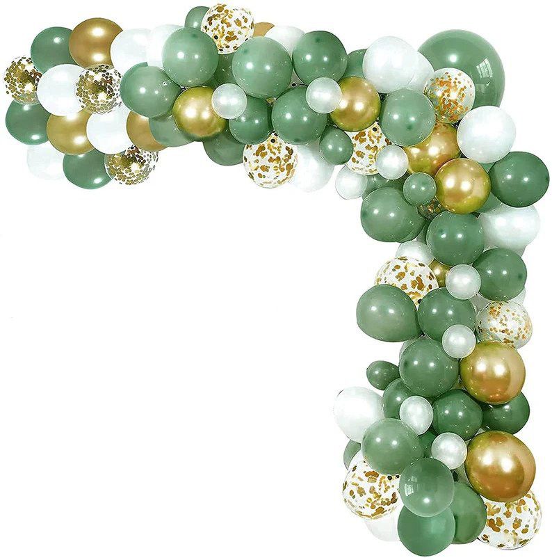 Jungle Safari Green and Gold Balloon Arch