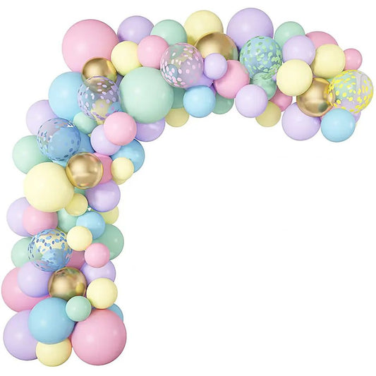 Confetti Pastel Macaron Balloon Arch Image