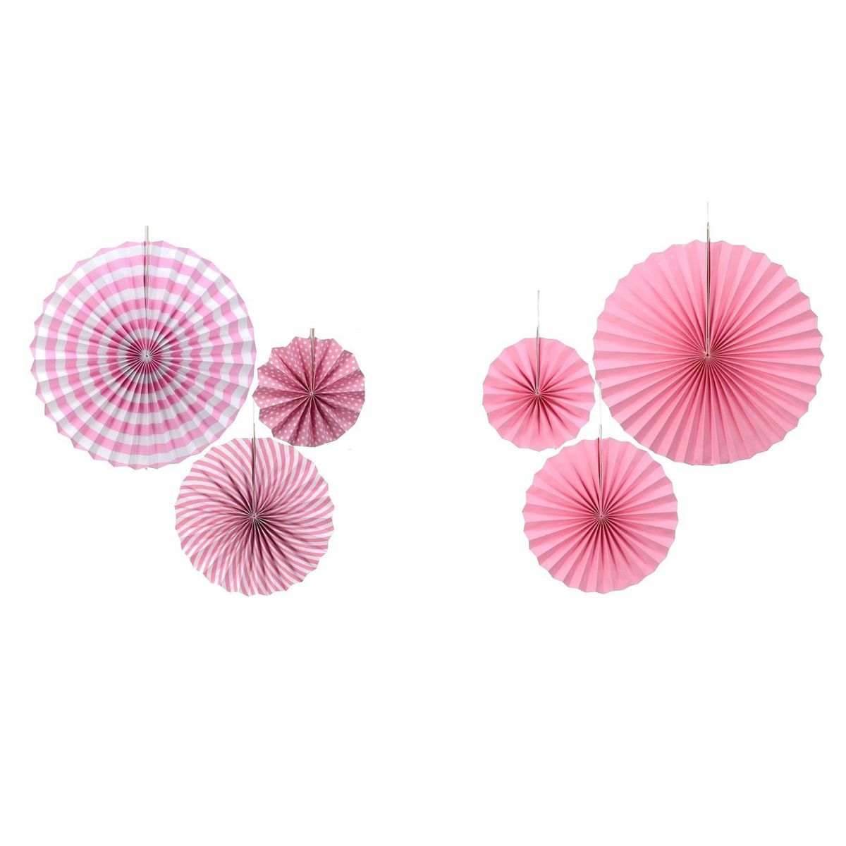pink paper fan party kit