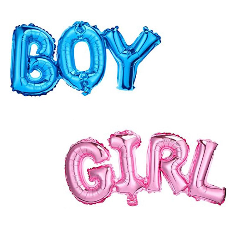 boy and girl foil balloons pink and blue