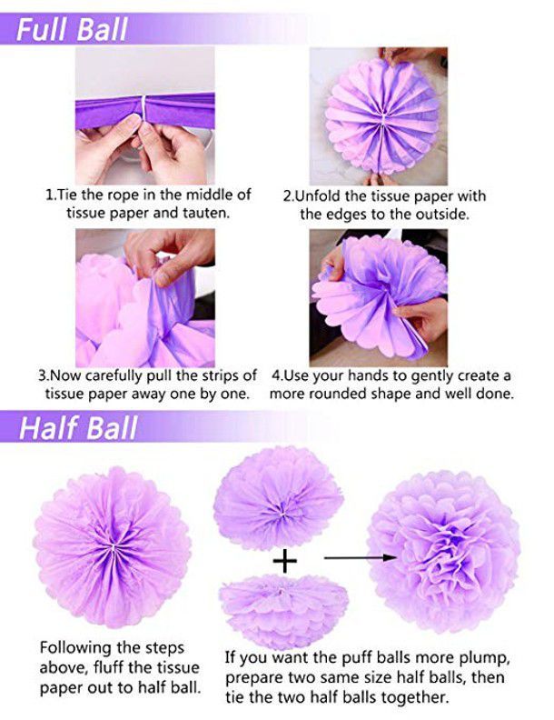 how to assemble mermaid pompom purple in 4 steps