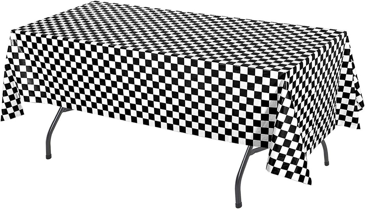 checkered table cloth for construction car transportation décor