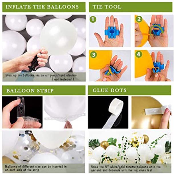 Balloon Arch Kit - Green White & Gold Oh Baby – Konfetti Parties