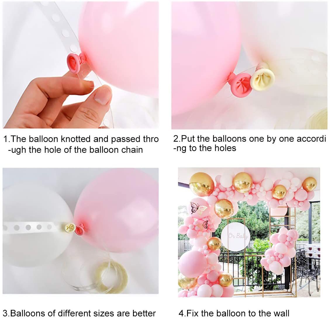 step by step how to tie balloons to form arch with balloon chain