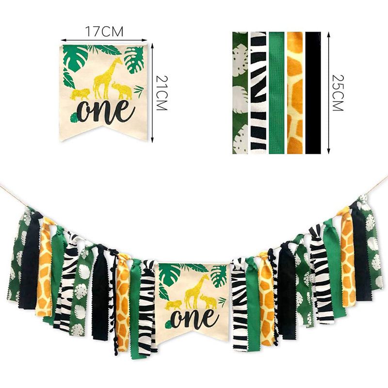 first birthday wild one banner with animals 